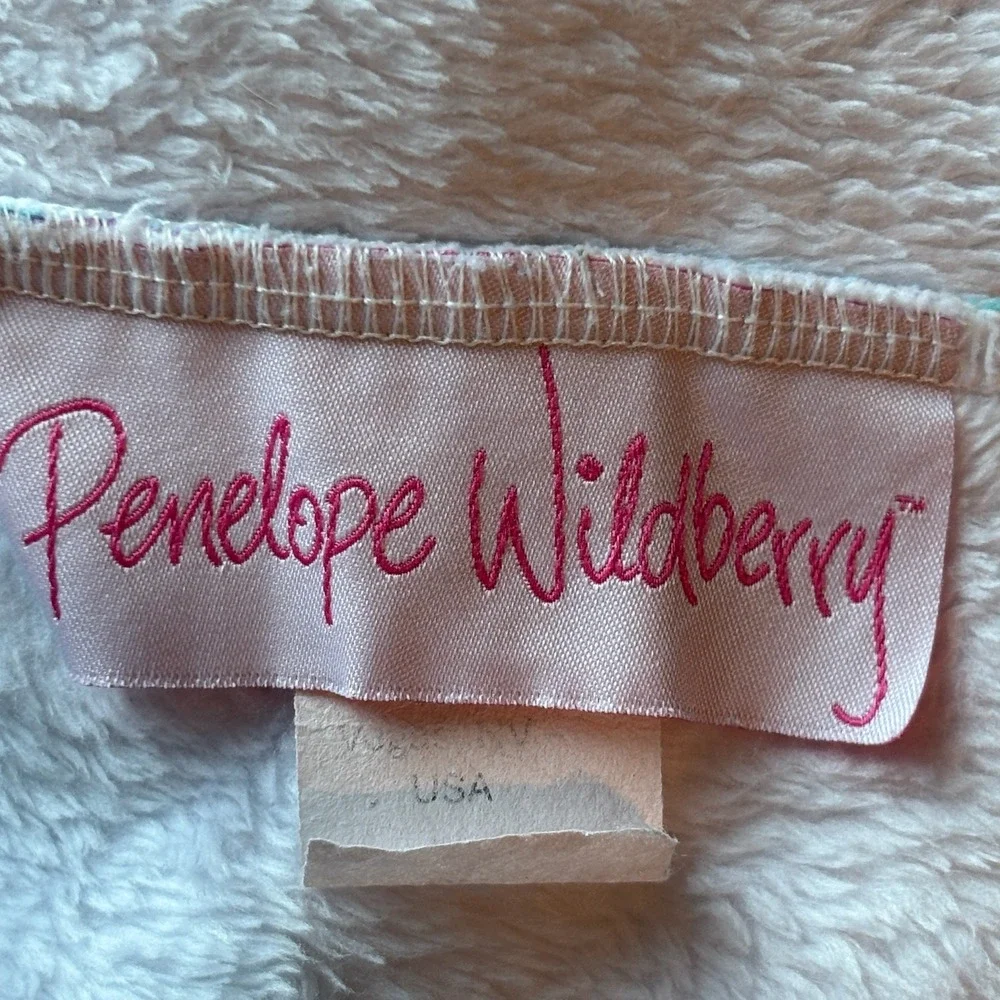 Penelope Wildberry Girls Blue Pink Monkey Print Plush Fleece Pajama Pants YXL